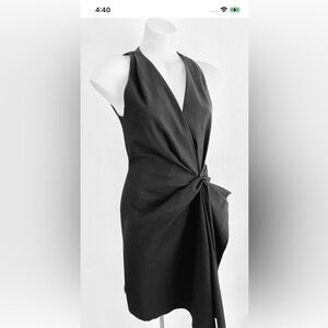 Lanvin Black Sculptural Draped cocktail dress 38 (4/6)